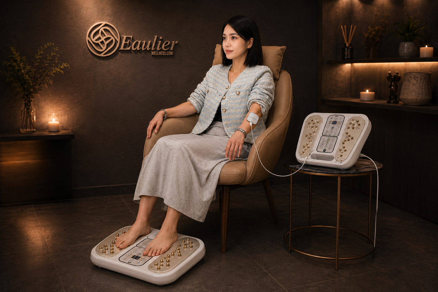 Combined BioMeridian Reflexo and AccuPad session on the Eaulier machine at Eaulier Wellness